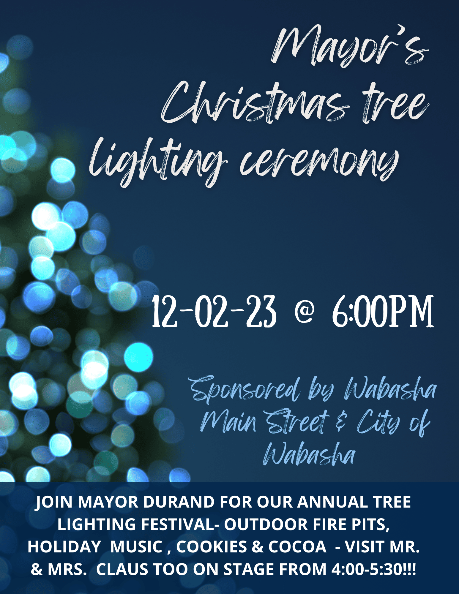 Mayors tree lighting 2023